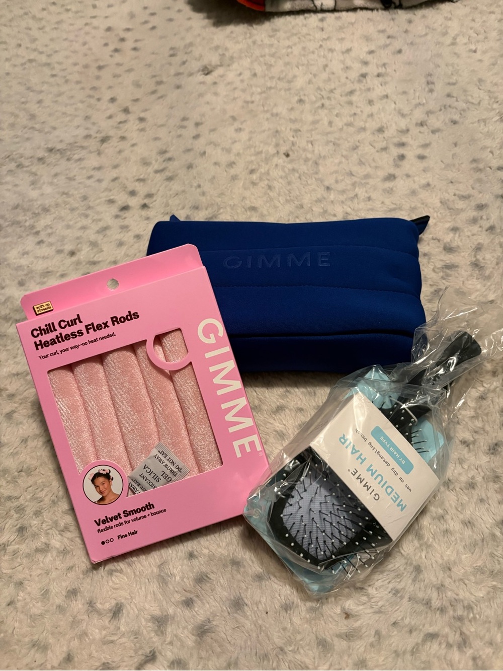 Gimme heartless curl rods, brush and travel Flex pouch.